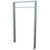 Lean-on hoop made of steel tube | Square tube, 80 x 20 mm | with cross bar (small distance) | total width: 750 mm | hot-dip galvanized